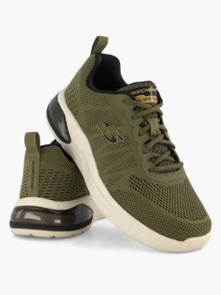 Mens Skechers Khaki Memory Foam Lace Up Trainers