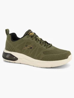 Mens Skechers Khaki Memory Foam Lace Up Trainers