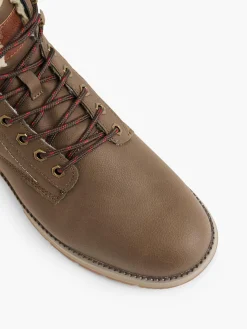 Mens Tan Casual Lace Up Boots