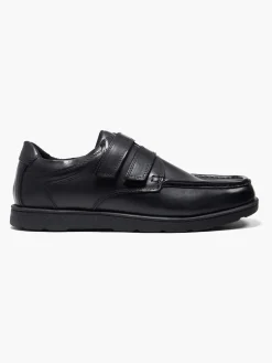 Mens Twin Strap Casual Black Shoe