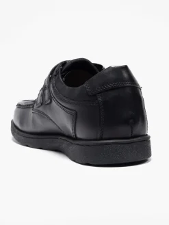 Mens Twin Strap Casual Black Shoe