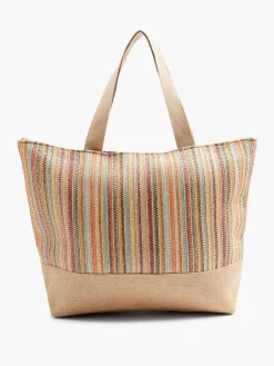 Multi Coloured Striped Summer Bag