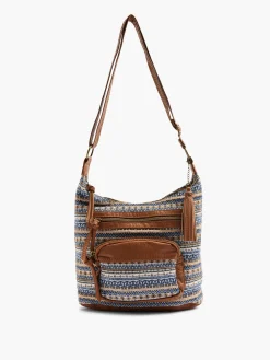 Multi-Coloured Jacquard Cross Body Bag