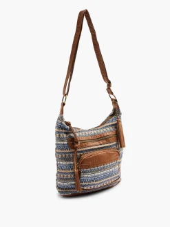 Multi-Coloured Jacquard Cross Body Bag