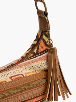 Multi-Coloured Jacquard Cross Body Bag