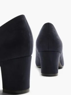 Navy Block Heel