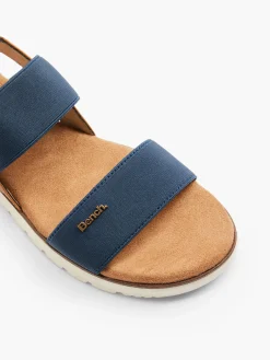 Navy Elasticated Strap Sandal with Contrasting Sole