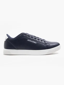 Navy Lace Up Casual Trainers