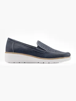 Navy Slip On Wedge Comfort Shoe