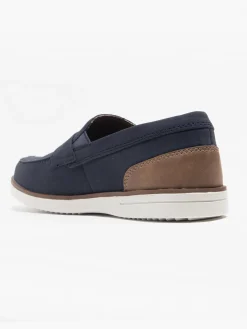 Navy/Brown Casual Slip On Loafer