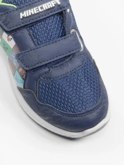 Navy/Green Minecraft Velcro Trainers