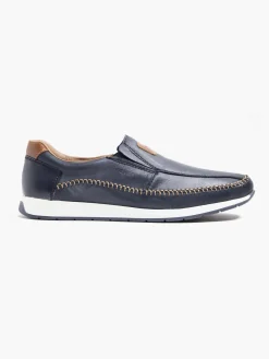 Navy/Tan Slip on Casual Shoe