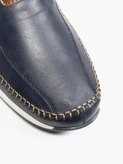 Navy/Tan Slip on Casual Shoe