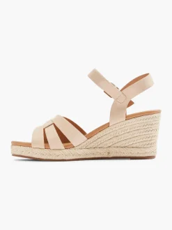 Neutral Woven Strapped Wedge Heel