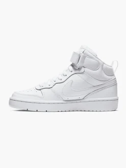 Nike White Teen Court Borough Mid 2 Velcro Trainer