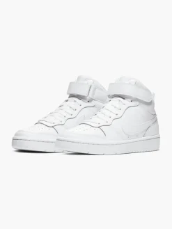 Nike White Teen Court Borough Mid 2 Velcro Trainer