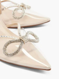 Nude Bow Detail Slingback Heel with Perpex Panelling