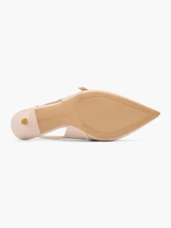 Nude Slingback Low Heel with Buckle Strap