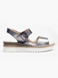 Pewter Ankle Strap Comfort Sandal