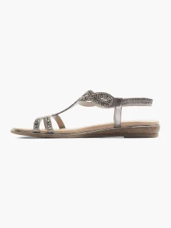 Pewter Gem Detail Sandals