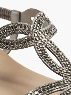 Pewter Gem Detail Sandals