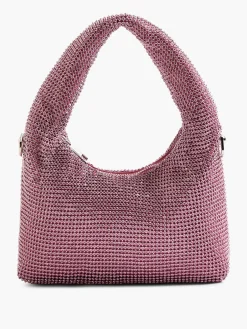 Pink Diamante Handbag with Adjustable Shoulder Strap
