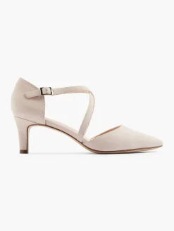 Pink Kitten Heels with Cross Over Straps