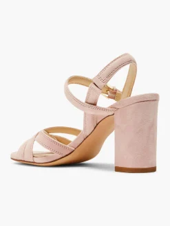 Pink Leather Heeled Sandal