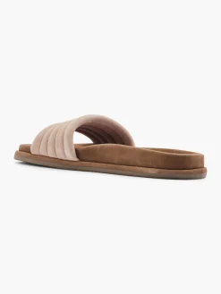 Pink Leather Padded Mule Sandal