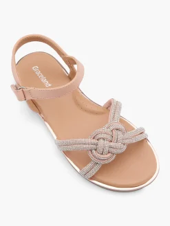 Pink Sandal with gem knot detail