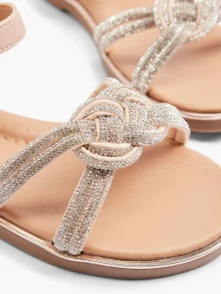 Pink Sandal with gem knot detail
