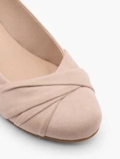 Pink Wedge Court Shoe with Knot Detail