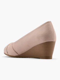 Pink Wedge Court Shoe with Knot Detail