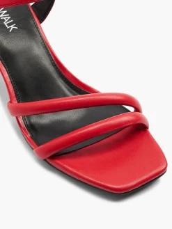 Red Heeled Sandal with Ankle Strap