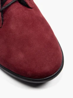 Red Low Cut Lace Up Ankle Boot