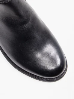 Rieker Black 3/4 Length Boot with Ruched Detailing