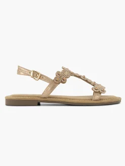 Rose Gold Slingback Strapped Sandal with Gem Detailing