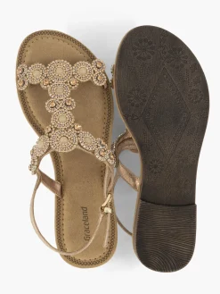 Rose Gold Slingback Strapped Sandal with Gem Detailing