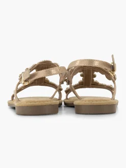 Rose Gold Slingback Strapped Sandal with Gem Detailing