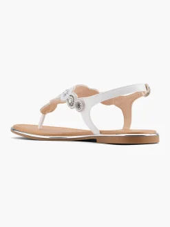 Silver and White Jewelled Sandal