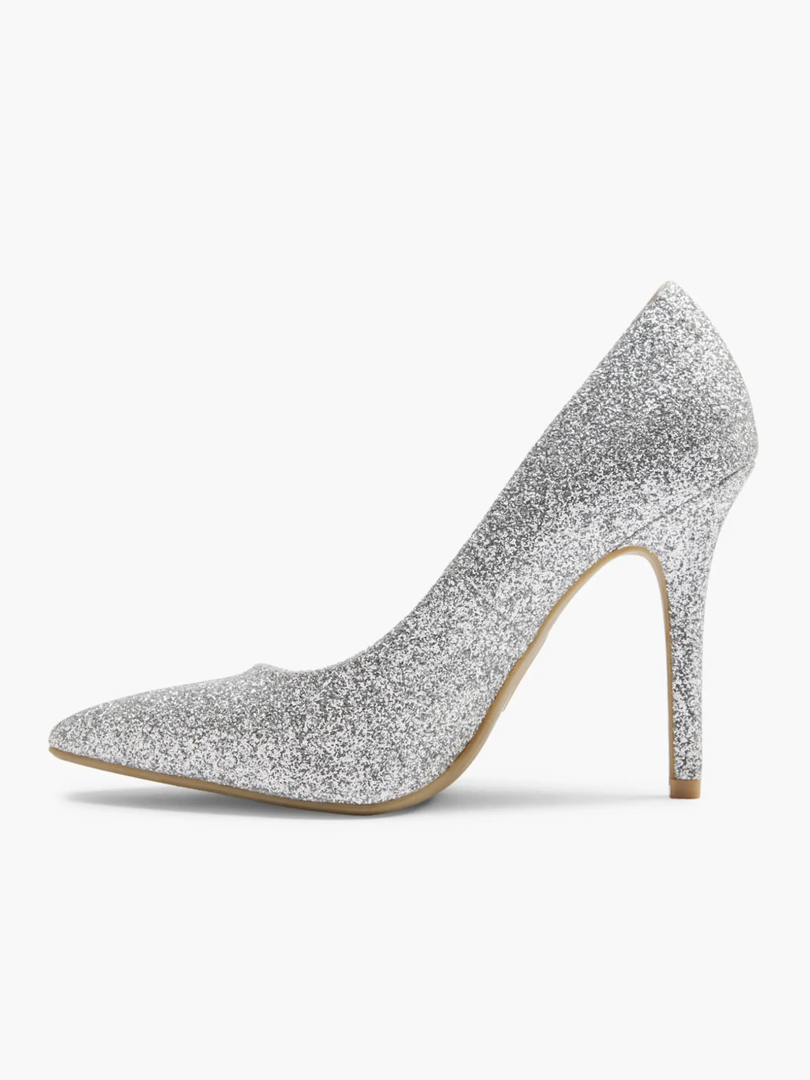 Silver Glitter Stiletto High Heel
