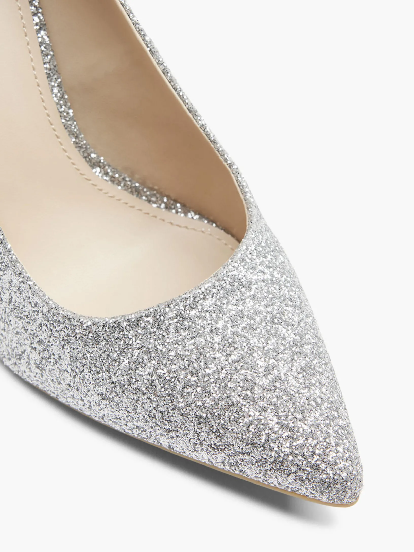 Silver Glitter Stiletto High Heel