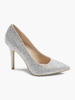Silver Glitter Stiletto High Heel