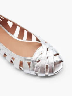 Silver Open Toe Ballerina