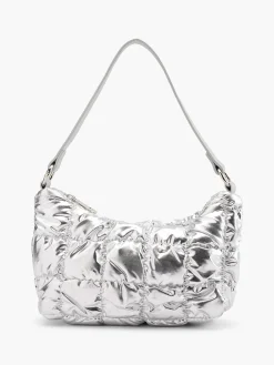 Silver Quilted Handbag