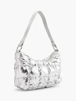 Silver Quilted Handbag