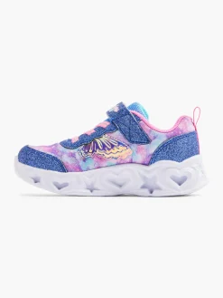 Skechers Blue/Pink Butterfly Toddler Girls Light-up Velcro Trainer