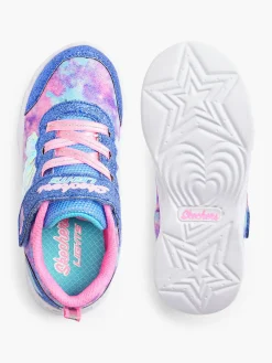 Skechers Blue/Pink Butterfly Toddler Girls Light-up Velcro Trainer