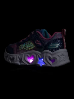 Skechers Blue/Pink Butterfly Toddler Girls Light-up Velcro Trainer