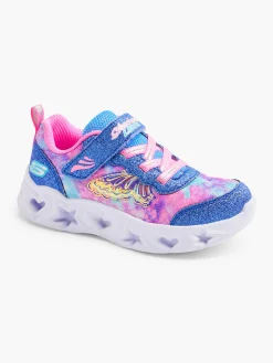 Skechers Blue/Pink Butterfly Toddler Girls Light-up Velcro Trainer